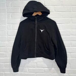 Lululemon Texas Longhorns Loungeful Relaxed-Fit Full Zip Cropped Hoodie Black
